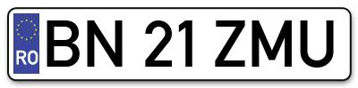 Placuta inmatriculare numar auto  BN-21-ZMU, BN 21 ZMU, BN21ZMU