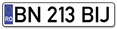 Placuta inmatriculare numar auto  BN-213-BIJ, BN 213 BIJ, BN213BIJ