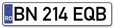Placuta inmatriculare numar auto  BN-214-EQB, BN 214 EQB, BN214EQB