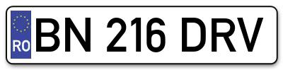 Placuta inmatriculare numar auto  BN-216-DRV, BN 216 DRV, BN216DRV