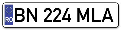 Placuta inmatriculare numar auto  BN-224-MLA, BN 224 MLA, BN224MLA