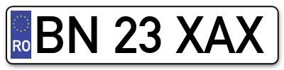 Placuta inmatriculare numar auto  BN-23-XAX, BN 23 XAX, BN23XAX