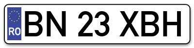 Placuta inmatriculare numar auto  BN-23-XBH, BN 23 XBH, BN23XBH