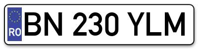 Placuta inmatriculare numar auto  BN-230-YLM, BN 230 YLM, BN230YLM