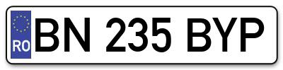 Placuta inmatriculare numar auto  BN-235-BYP, BN 235 BYP, BN235BYP