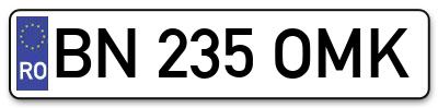 Placuta inmatriculare numar auto  BN-235-OMK, BN 235 OMK, BN235OMK