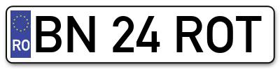 Placuta inmatriculare numar auto  BN-24-ROT, BN 24 ROT, BN24ROT