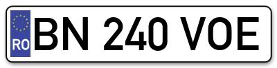 Placuta inmatriculare numar auto  BN-240-VOE, BN 240 VOE, BN240VOE