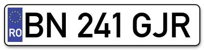 Placuta inmatriculare numar auto  BN-241-GJR, BN 241 GJR, BN241GJR