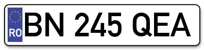Placuta inmatriculare numar auto  BN-245-QEA, BN 245 QEA, BN245QEA