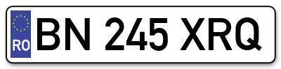 Placuta inmatriculare numar auto  BN-245-XRQ, BN 245 XRQ, BN245XRQ