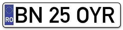 Placuta inmatriculare numar auto  BN-25-OYR, BN 25 OYR, BN25OYR