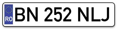 Placuta inmatriculare numar auto  BN-252-NLJ, BN 252 NLJ, BN252NLJ