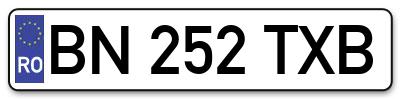 Placuta inmatriculare numar auto  BN-252-TXB, BN 252 TXB, BN252TXB