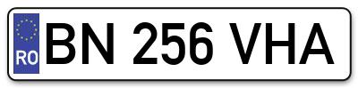 Placuta inmatriculare numar auto  BN-256-VHA, BN 256 VHA, BN256VHA