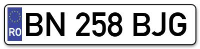 Placuta inmatriculare numar auto  BN-258-BJG, BN 258 BJG, BN258BJG