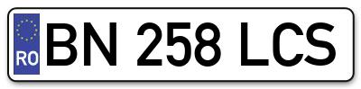 Placuta inmatriculare numar auto  BN-258-LCS, BN 258 LCS, BN258LCS