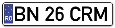 Placuta inmatriculare numar auto  BN-26-CRM, BN 26 CRM, BN26CRM