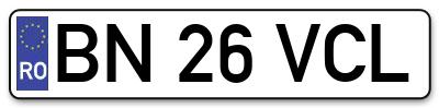 Placuta inmatriculare numar auto  BN-26-VCL, BN 26 VCL, BN26VCL