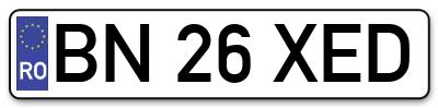 Placuta inmatriculare numar auto  BN-26-XED, BN 26 XED, BN26XED