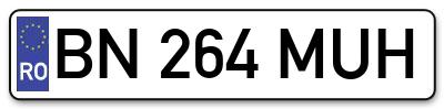 Placuta inmatriculare numar auto  BN-264-MUH, BN 264 MUH, BN264MUH