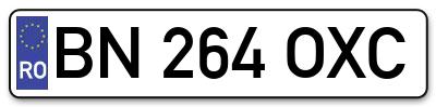 Placuta inmatriculare numar auto  BN-264-OXC, BN 264 OXC, BN264OXC