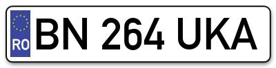Placuta inmatriculare numar auto  BN-264-UKA, BN 264 UKA, BN264UKA