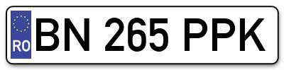 Placuta inmatriculare numar auto  BN-265-PPK, BN 265 PPK, BN265PPK
