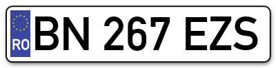 Placuta inmatriculare numar auto  BN-267-EZS, BN 267 EZS, BN267EZS