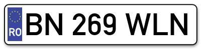 Placuta inmatriculare numar auto  BN-269-WLN, BN 269 WLN, BN269WLN