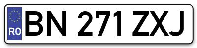 Placuta inmatriculare numar auto  BN-271-ZXJ, BN 271 ZXJ, BN271ZXJ
