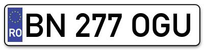 Placuta inmatriculare numar auto  BN-277-OGU, BN 277 OGU, BN277OGU