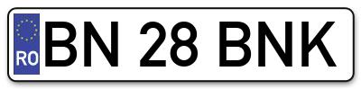 Placuta inmatriculare numar auto  BN-28-BNK, BN 28 BNK, BN28BNK