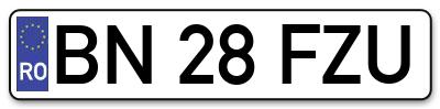 Placuta inmatriculare numar auto  BN-28-FZU, BN 28 FZU, BN28FZU