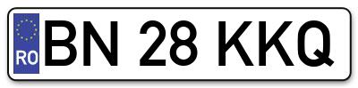 Placuta inmatriculare numar auto  BN-28-KKQ, BN 28 KKQ, BN28KKQ