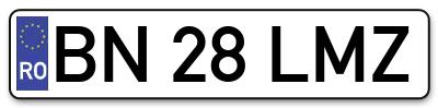 Placuta inmatriculare numar auto  BN-28-LMZ, BN 28 LMZ, BN28LMZ