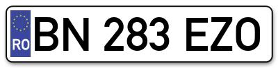 Placuta inmatriculare numar auto  BN-283-EZO, BN 283 EZO, BN283EZO