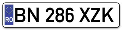 Placuta inmatriculare numar auto  BN-286-XZK, BN 286 XZK, BN286XZK