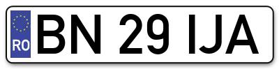 Placuta inmatriculare numar auto  BN-29-IJA, BN 29 IJA, BN29IJA