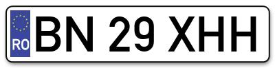 Placuta inmatriculare numar auto  BN-29-XHH, BN 29 XHH, BN29XHH