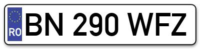 Placuta inmatriculare numar auto  BN-290-WFZ, BN 290 WFZ, BN290WFZ