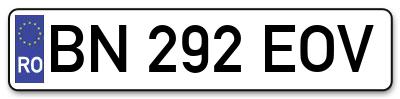 Placuta inmatriculare numar auto  BN-292-EOV, BN 292 EOV, BN292EOV