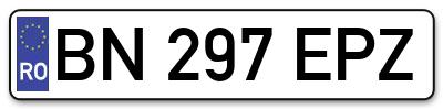 Placuta inmatriculare numar auto  BN-297-EPZ, BN 297 EPZ, BN297EPZ