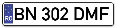 Placuta inmatriculare numar auto  BN-302-DMF, BN 302 DMF, BN302DMF