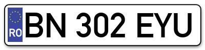 Placuta inmatriculare numar auto  BN-302-EYU, BN 302 EYU, BN302EYU