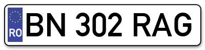 Placuta inmatriculare numar auto  BN-302-RAG, BN 302 RAG, BN302RAG