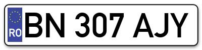 Placuta inmatriculare numar auto  BN-307-AJY, BN 307 AJY, BN307AJY