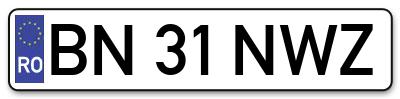 Placuta inmatriculare numar auto  BN-31-NWZ, BN 31 NWZ, BN31NWZ