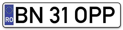 Placuta inmatriculare numar auto  BN-31-OPP, BN 31 OPP, BN31OPP