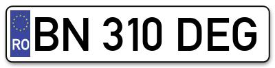 Placuta inmatriculare numar auto  BN-310-DEG, BN 310 DEG, BN310DEG